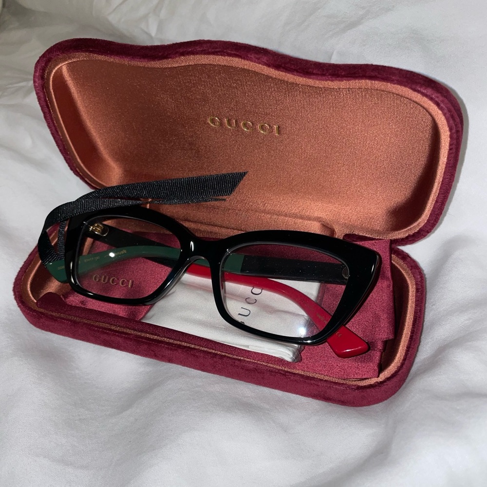 Gucci GG 0165 O- 003 BLACK Eyeglasses Frames - Picture 2 of 12